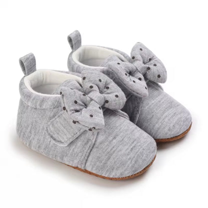 Cute Bow Baby Boy Girls Winter Warm First Walkers Cotton Baby Booties Kids Toddler Slippers Baby First Walkers Crib Shoes